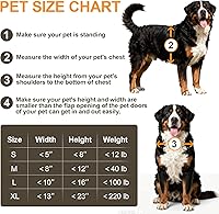 Vista 7 de Puerta para perro XL para pared, puerta de perro extra grande totalmente de aluminio, puerta de servicio pesado para mascotas, fácil de instalar, 2