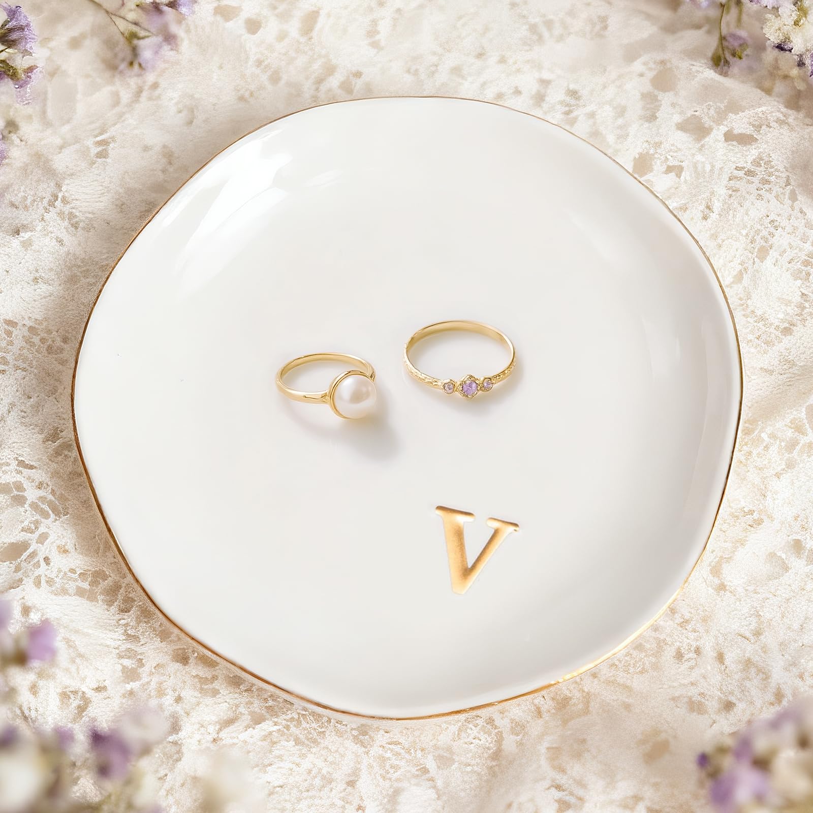 Birthday Gifts for Women,Trinket Dish Unique Birthday New Home Gifts For Women Her Jewellery Tray Cute Room Decor Aesthetic Bedroom Accessories Ring Dish Holders Small Friendship