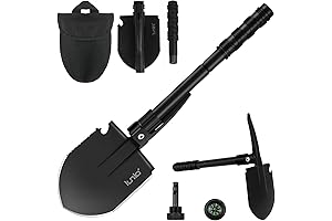 iunio Folding Survival Shovel, Camping Shovel w/Pick