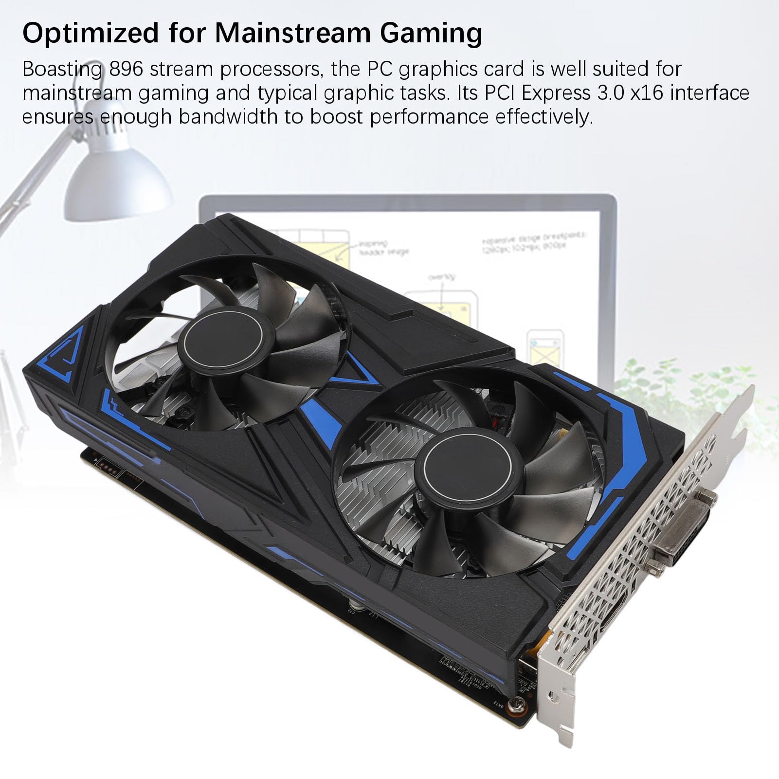 Karta Graficzna, 4 GB GDDR5 128-bitowy, 1485 MHz, Taktowanie Rdzenia, Zegar Pamięci 8000 MHz, Karta Graficzna PCI Express 3.0 X16, Dwa Ciche Wentylatory Chłodzące do Komputerów
