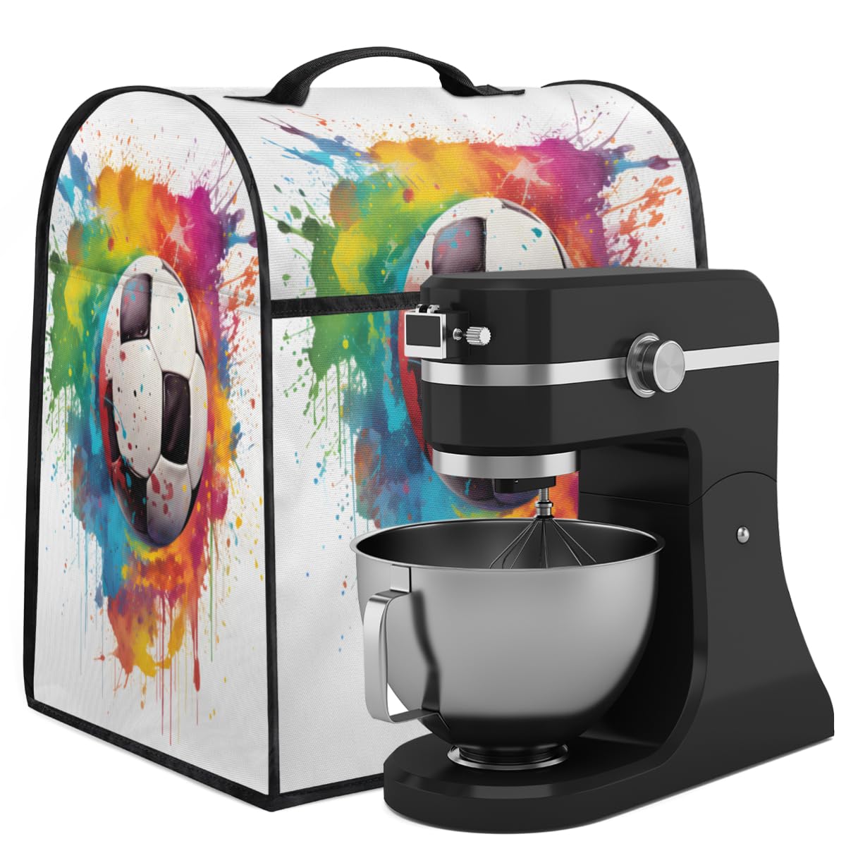 Coffee Maker Cover Colorful Soccer Kitchen Appliance Covers Small Appliance Covers Blender Cover Juicer Cover Dust Covers for Kitchen Appliances with Top Handle and Pockets,Washable,B607