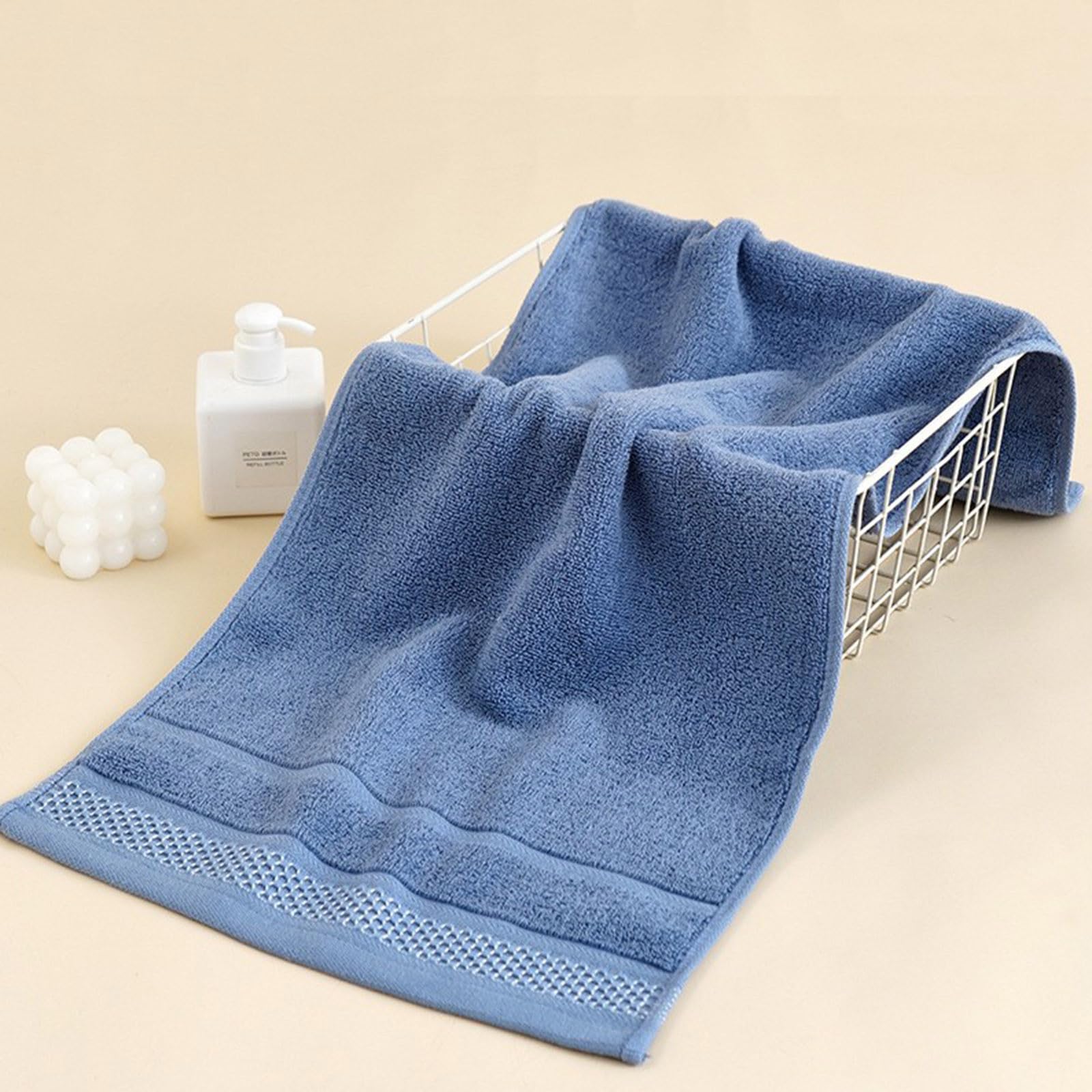 Soft Cotton Towel Thickened Absorbent Plain Color Household Wash Face Towel Durable Quick-Drying Ideal for Bathroom Spa Pool