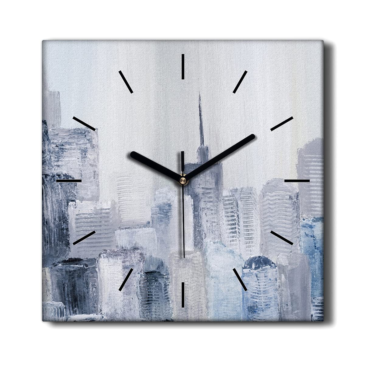 Horloge sur Toile Silencieuse sans tic-tac Déco Salon Ville