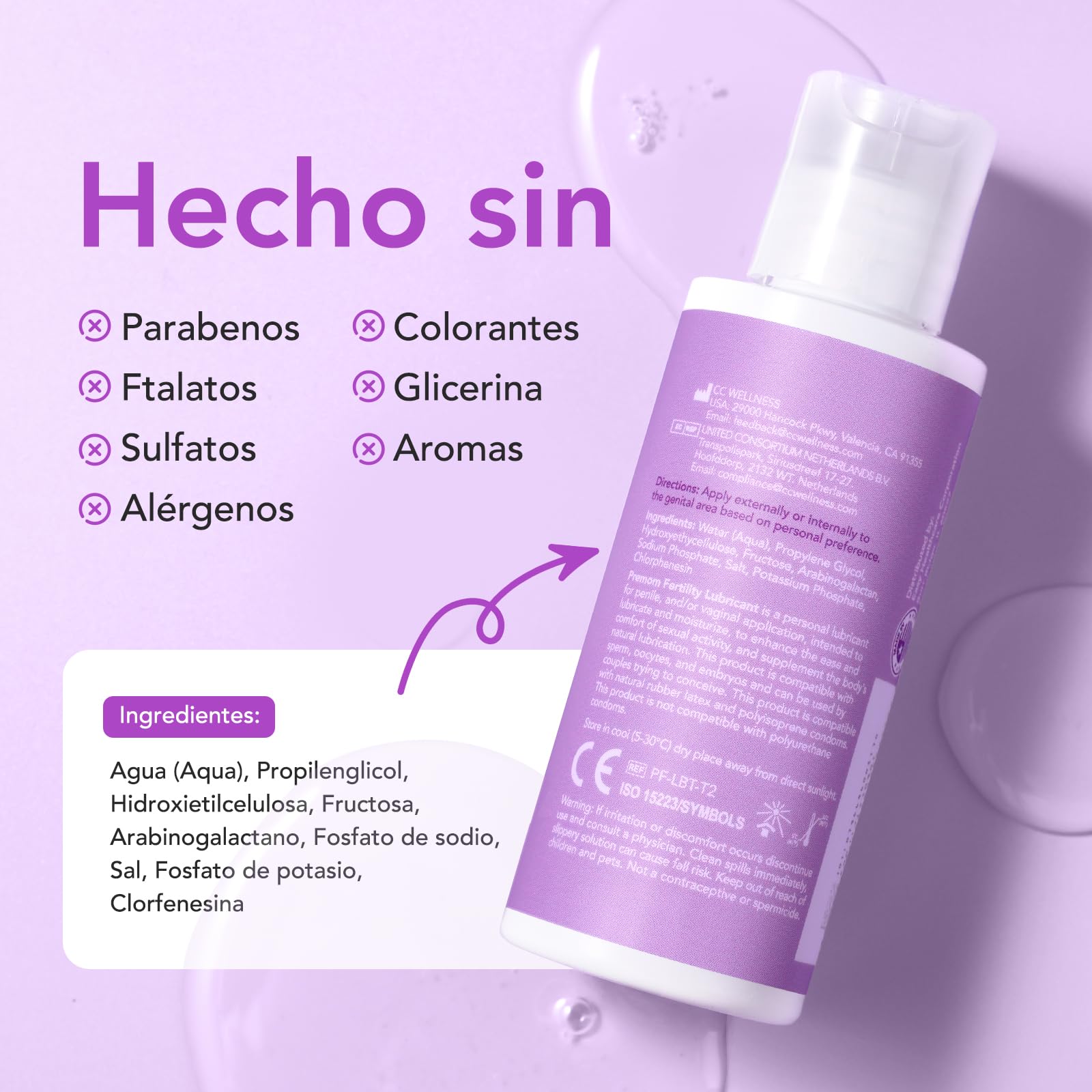 Premom Lubricante de Fertilidad para Embarazo: Gel con pH Equilibrado, Amigable con el Esperma, para Mujeres que Intentan Concebir 60 ml