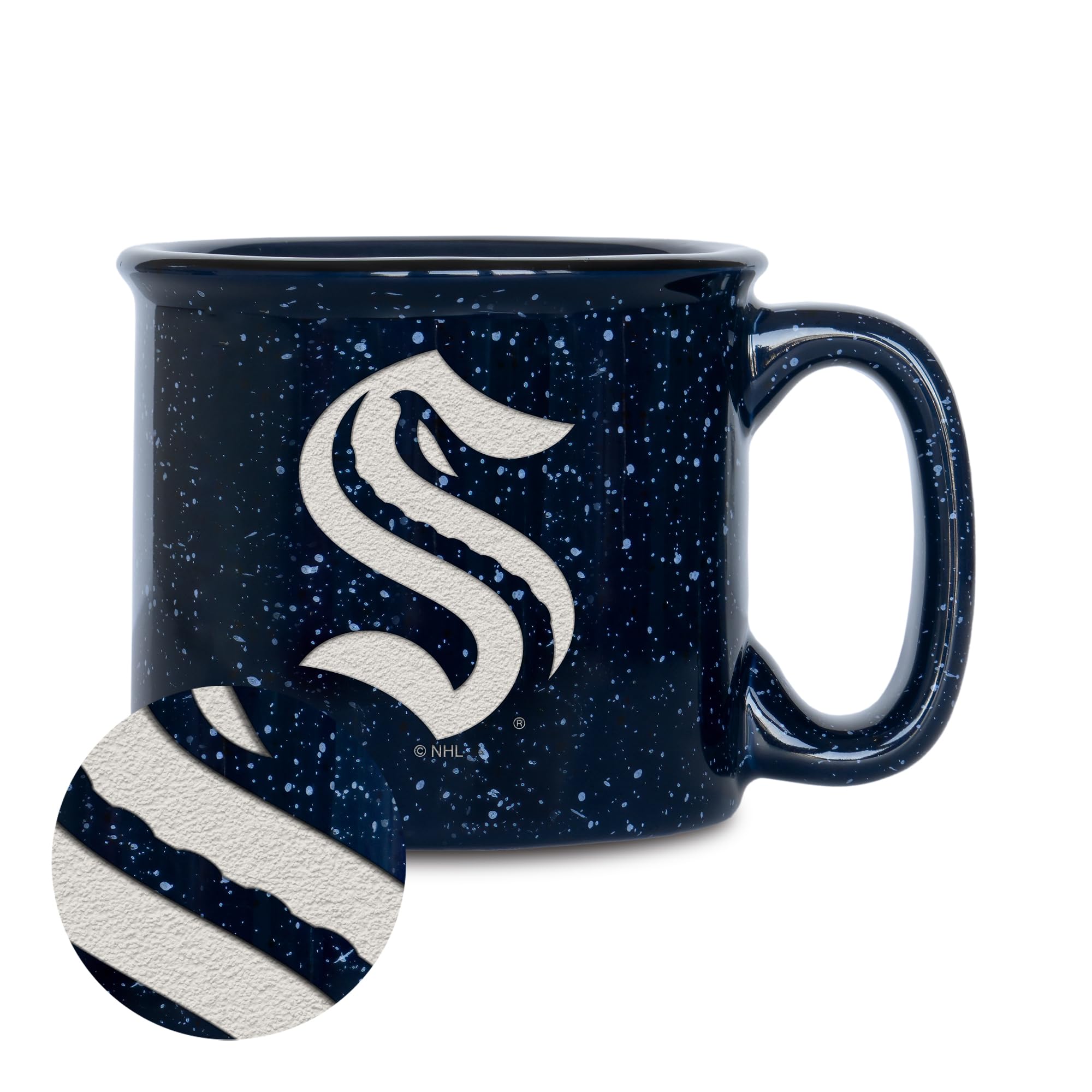 Rico Industries NHL Hockey Speckle 12oz Laser Engraved Campfire Mug