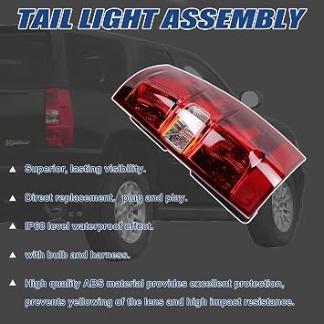 Tail Lights Assembly Compatible with 2007-2014 Chevy Tahoe Suburban
