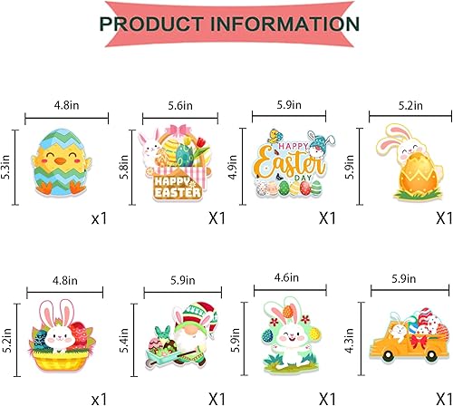 Miniatura 5 de Decoraciones de fiesta de Pascua decoraciones de Pascua sin bricolaje incluye pancarta de feliz Pascua decoraciones colgantes de Pascua suministros