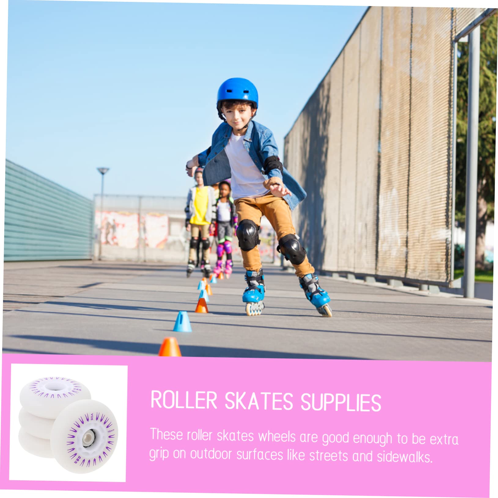 WHAMVOX 4Pcs Roller Skate Wheels Glowing Inline Skating Wheels for Enhanced Safety Performance Durable PU Material for Outdoor Indoor Use