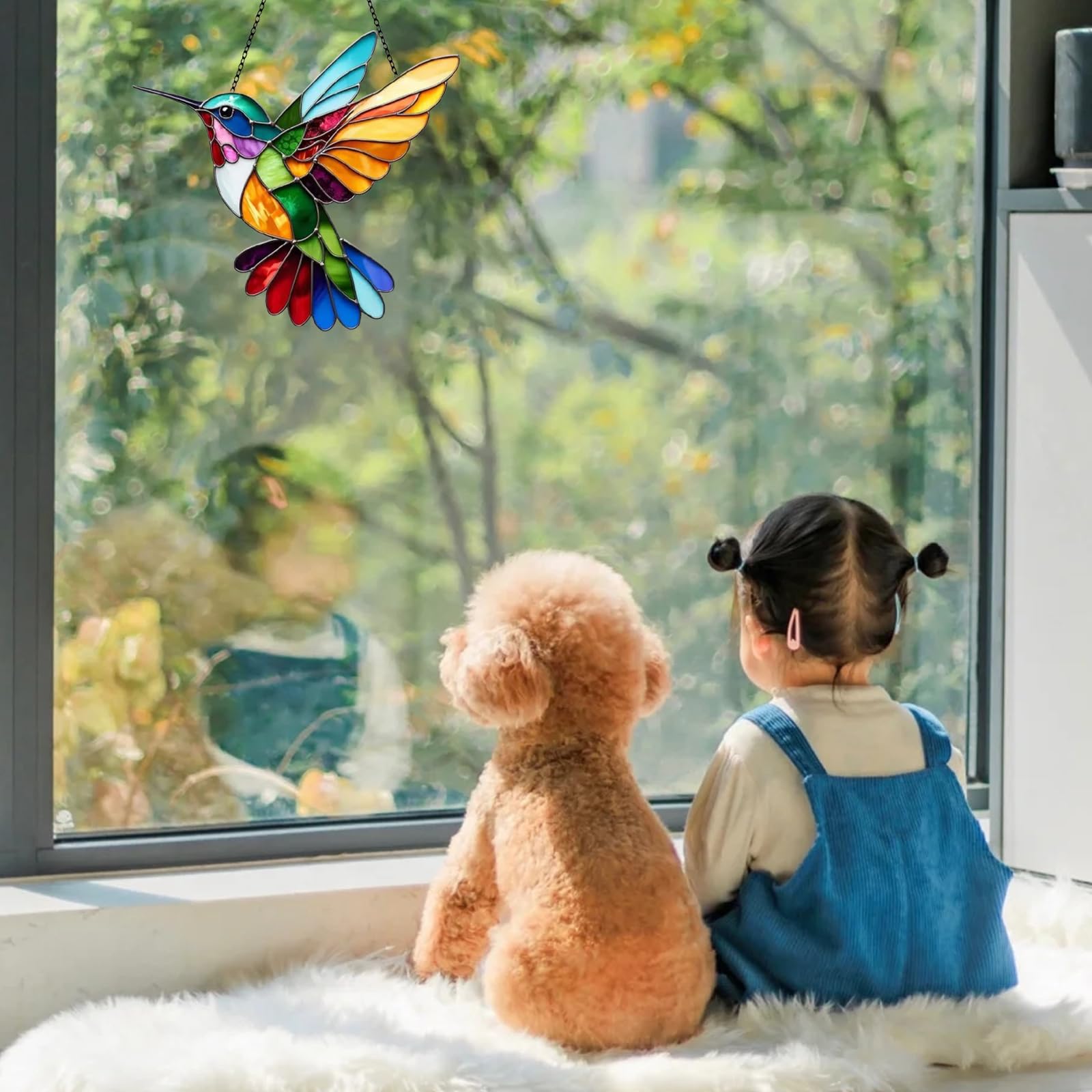 VAIIEYO Kolibri Sonnenfänger Aus Acryl – 7,8 Zoll Fensterdekoration Mit Metallkette | Doppelseitig, Lichtreflektierend