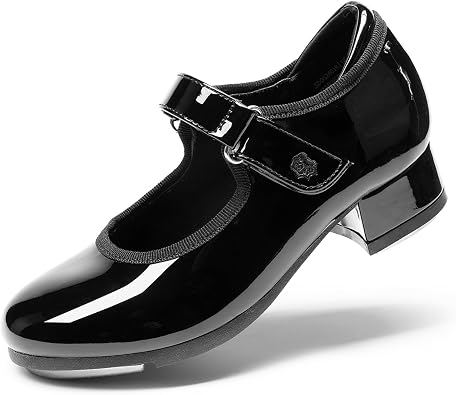 DREAM PAIRS Kids Tap Shoes for Girls Dance Shoes Boys Easy Strap Tap Mary Jane PU Leather for Toddler/Little Kid/Big Kid