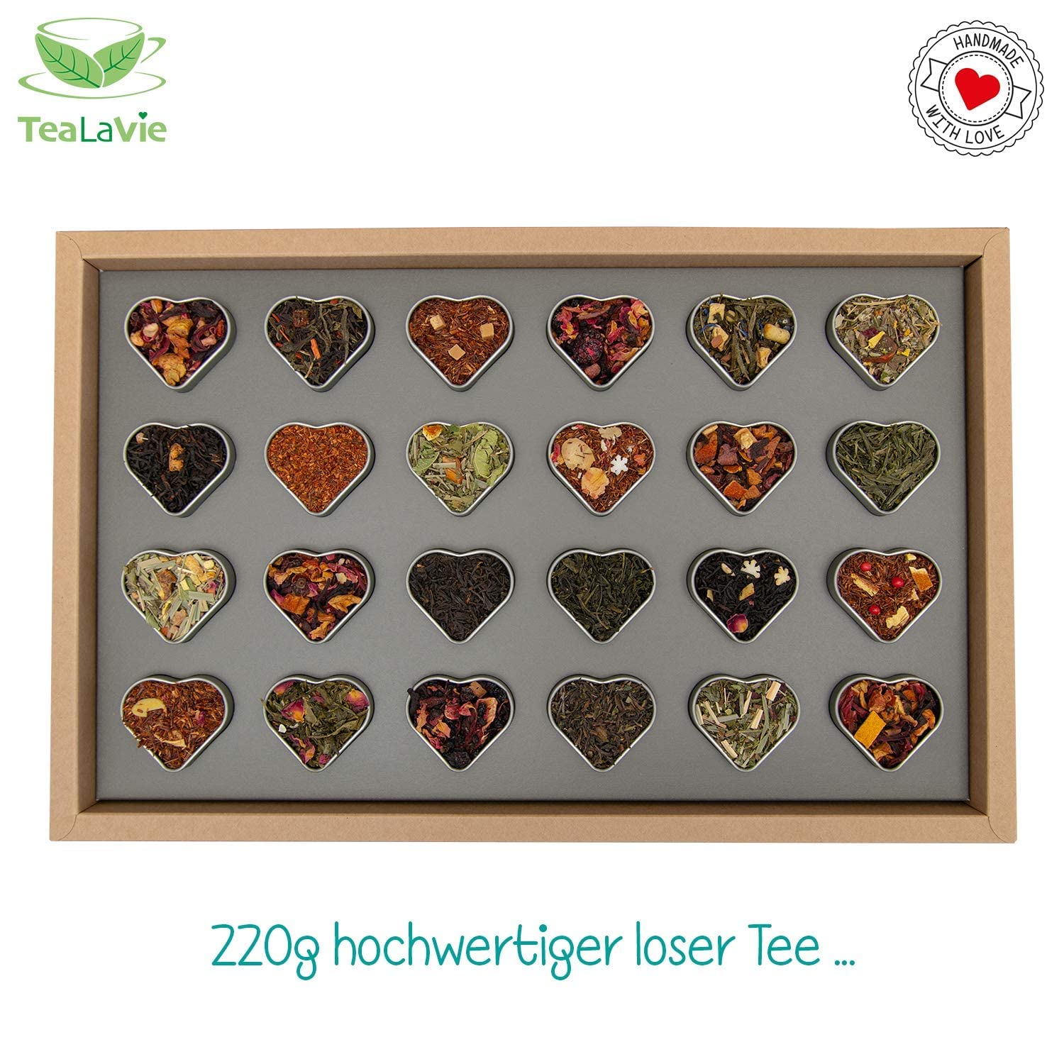 TEALAVIE Tee-Adventskalender 2026 | 24 hochwertige lose Tees in edlen Teedosen | Handmade | Merry Christmas Happy New Year (Set), Chanukka - jetzt zu Weihnachten 2026 schenken 220g