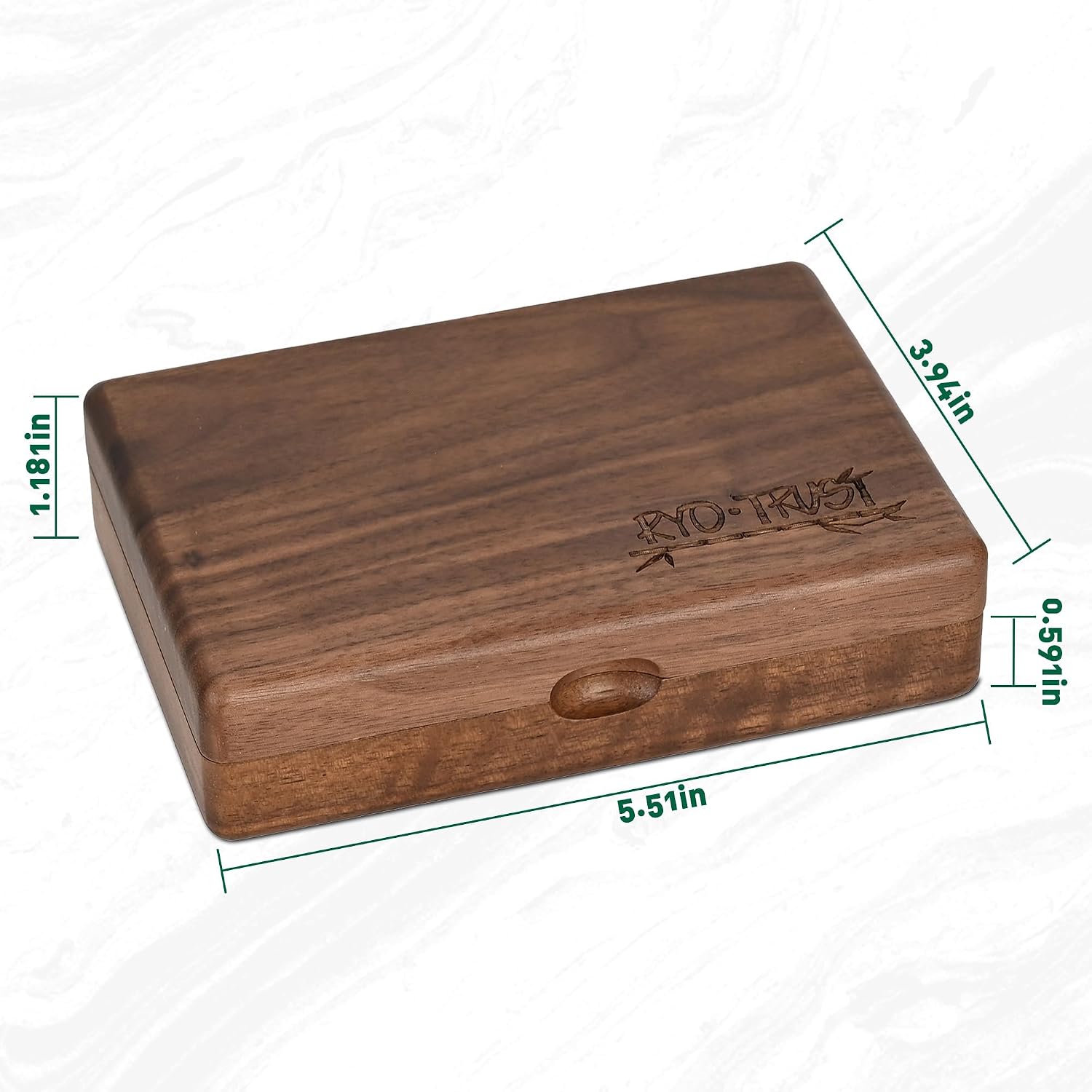 Rolling Tray with Magnetic Lid, Durable Walnut Tray with Storage Space to Organize, Easy to Clean and Carry, Perfect for Home Storage or Travel, Gift for Men