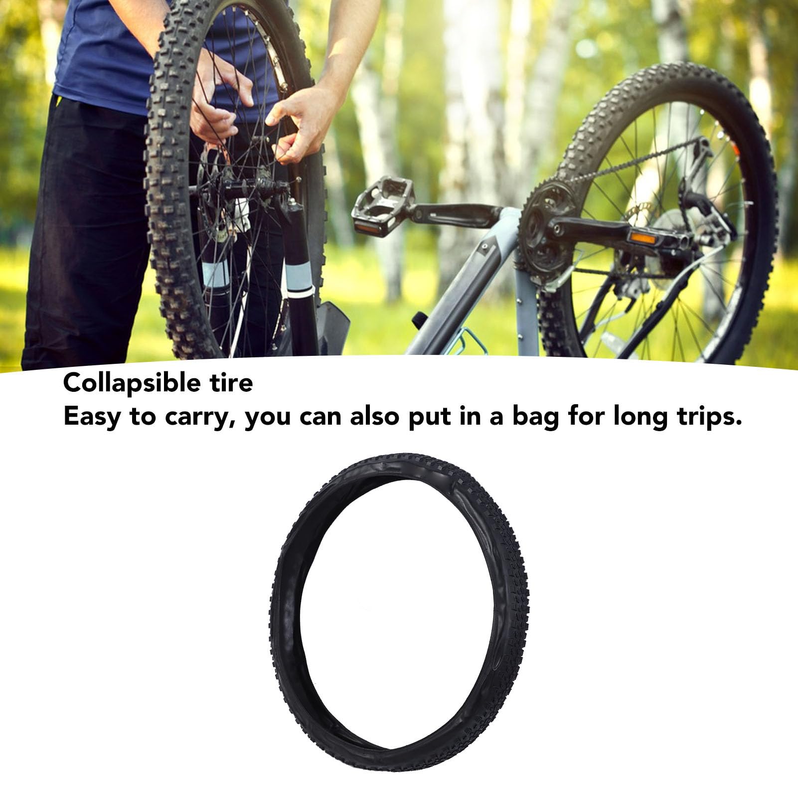 Mountain Bike Tires 2-Pack - All Terrain Anti-Puncture MTB Tires With Large Tread Pattern | 24" & 26" Sizes - View #9