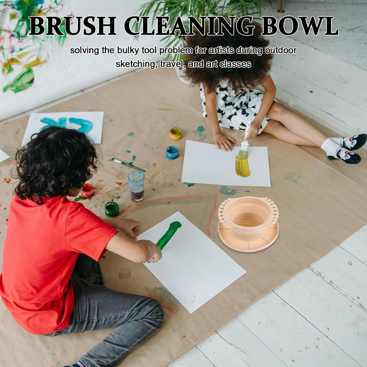 Silicone Paint Brush Cleaner - Foldable Washing Cup for Artists - Brush Maintenance Tool - Leak-Proof Water Container for Oil & Acrylic Painters