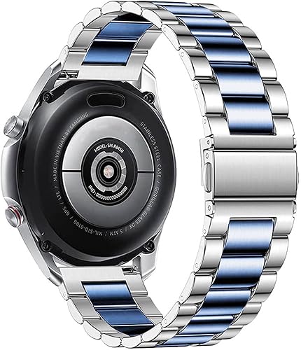 Vista 96 de Correas compatibles con Samsung Galaxy Watch de 1.81 pulgadas / Galaxy 3 de 1.772 pulgadas, correa de repuesto de metal de acero inoxidable para Azul