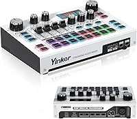 Yinker LCD Streaming Audio Mixer with Bluetooth, 48V Phantom Power & Custom Sound Effects for Gaming, Podcasting, Live Streams