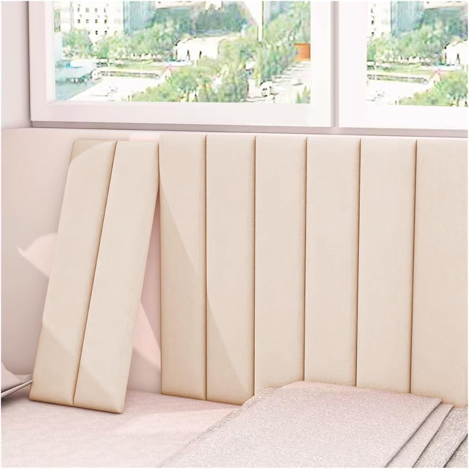 Autocollants muraux souples anti-collision : lot de 6 panneaux Blanc Hiver