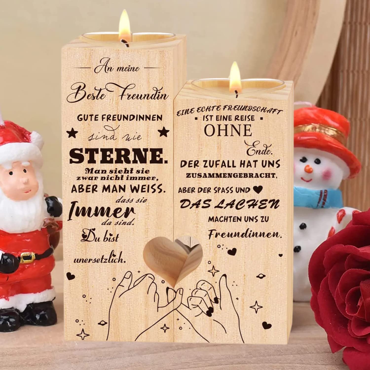 MENANA Weihnachtskarte Für Freundin – Romantisch, 13,5x20,3 Cm, Mit Umschlag