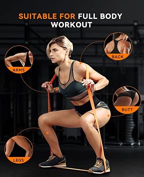 SUNPOW Pull Up Assistance Bands, Set of 5 Heavy Duty Resistance Bands for Men & Women, Natural Latex Exercise Bands for Pull-Up Progression, Home Workout, Strength Training, Mobility & Stretching