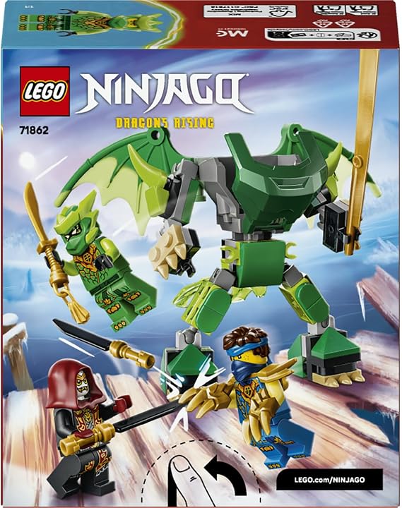 LEGO NINJAGO Lloyd’un Ejderha Robotu Savaş Paketi 71862-6 Yaş ve Üzeri Kız ve Erkek Çocuklar için Lloyd, Jay ve Kötü Sadık Minifigürleri İçeren Yaratıcı Oyuncak Yapım Seti, Hediye Fikri (81 Parça)