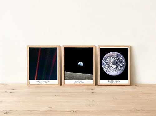 Miniatura 10 de Arte de pared del espacio de la Tierra, póster de mármol con lunares azul pálido para decoración de dormitorio con temática de la tierra, póster de
