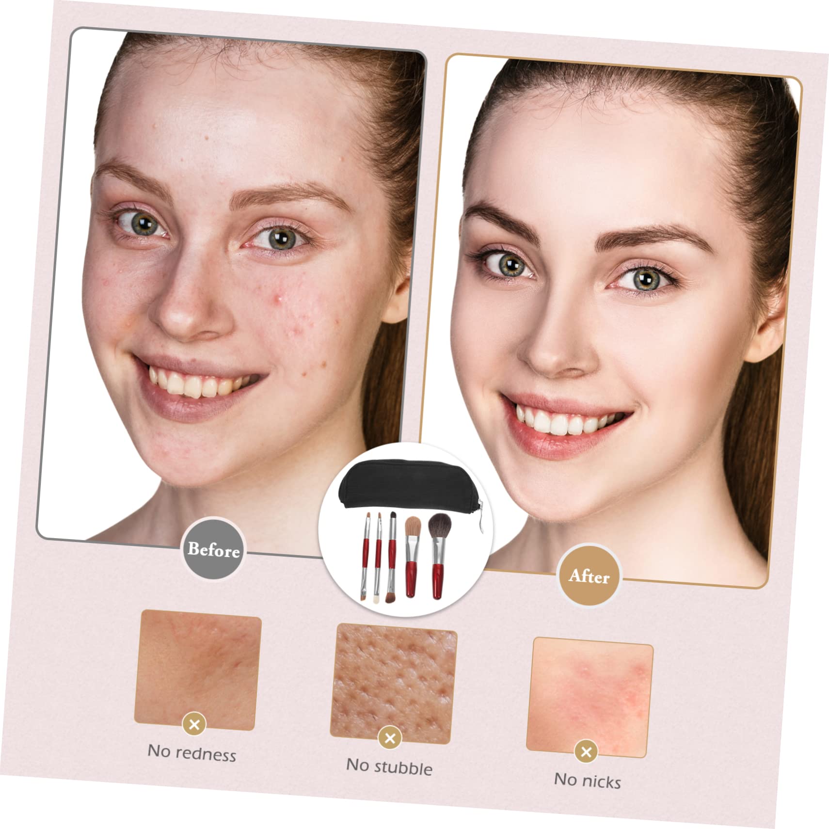 Didiseaon 2 Juegos Brocha De Maquillaje Con Bolsa Suministros De Maquillaje Para Mujeres Cepillo De Cosméticos Traje De Niñas Brocha Para Rubor Maquillaje Sombra Tubo De Aluminio