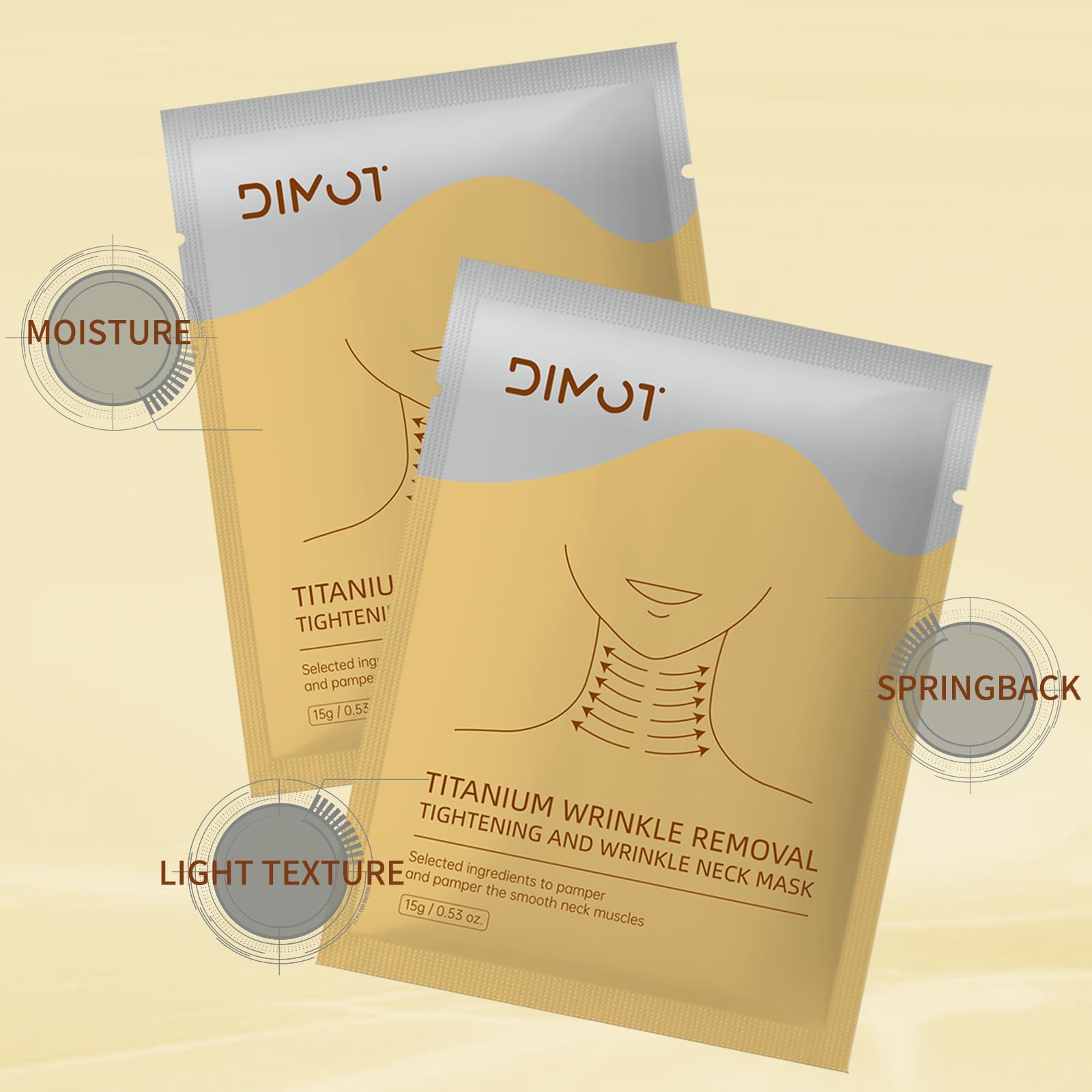Anti-wrinkle Neck Mask,Anti Wrinkle Patches,Neck Mask with Peptides & Hyaluronic Acid, Firming & Wrinkle-Reducing - Image 2