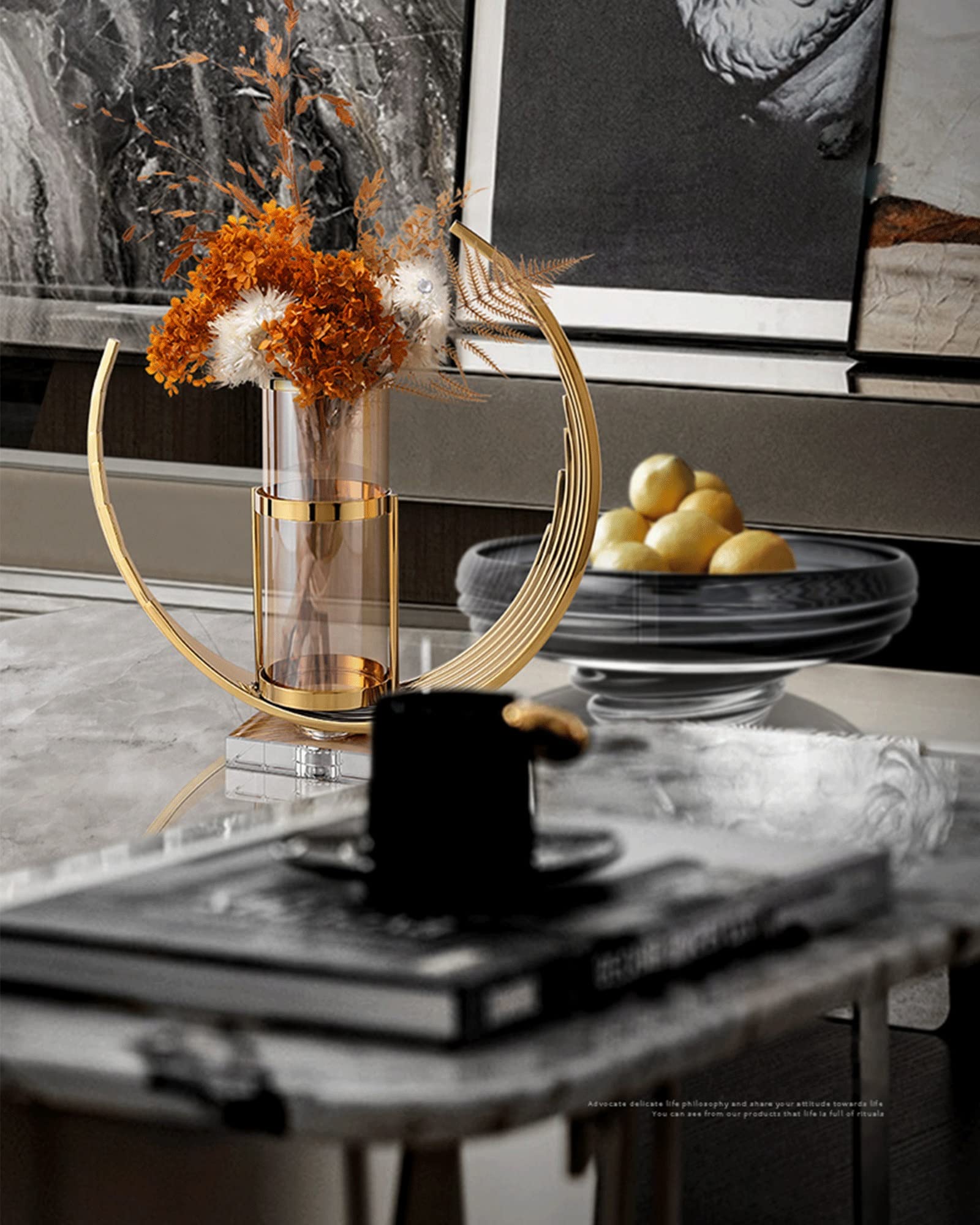 Amazon.co.jp: シルバークリスタルガラスの花瓶、装飾オフィス用の