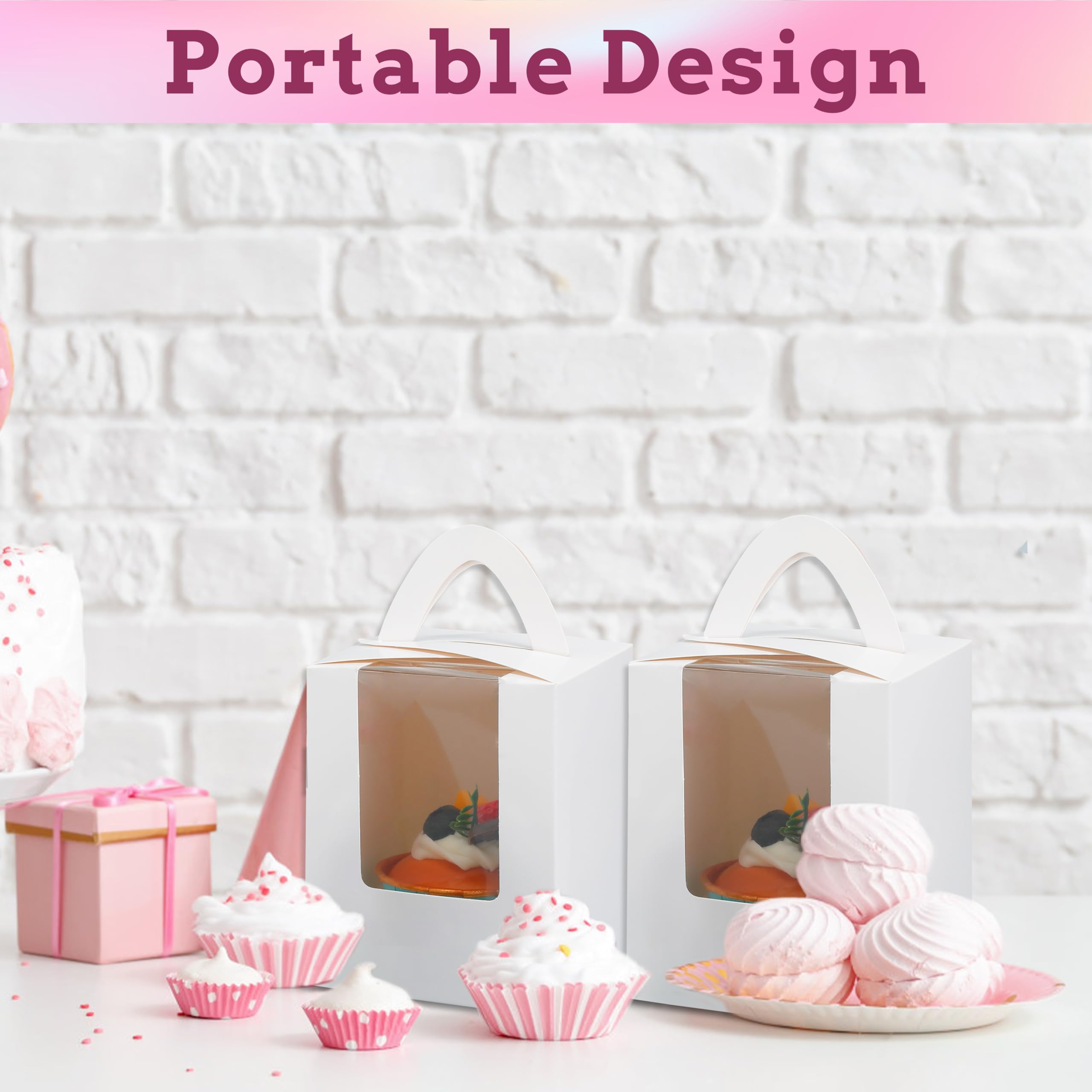 Cupcake Boxes with Window - 60 Pack -5 Cupcake Boxes with Window - 60 Pack -5