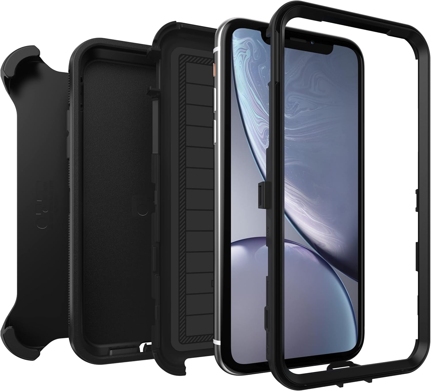 OtterBox iPhone XR Defender Series Case - Black, Rugged & Durable, with Port Protection, Includes Holster Clip Kickstand