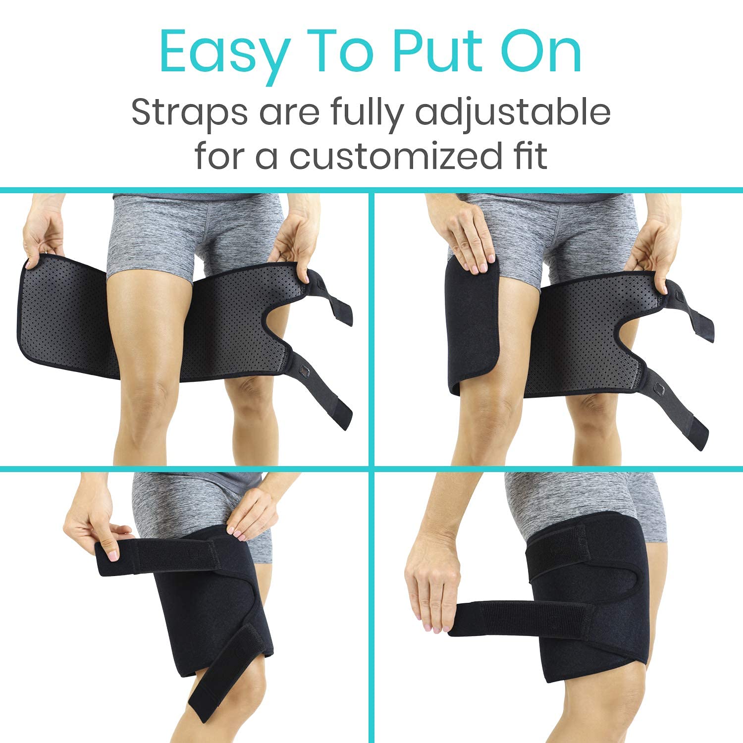 Buy Vive Thigh Brace Hamstring Quad Wrap Adjustable Compression