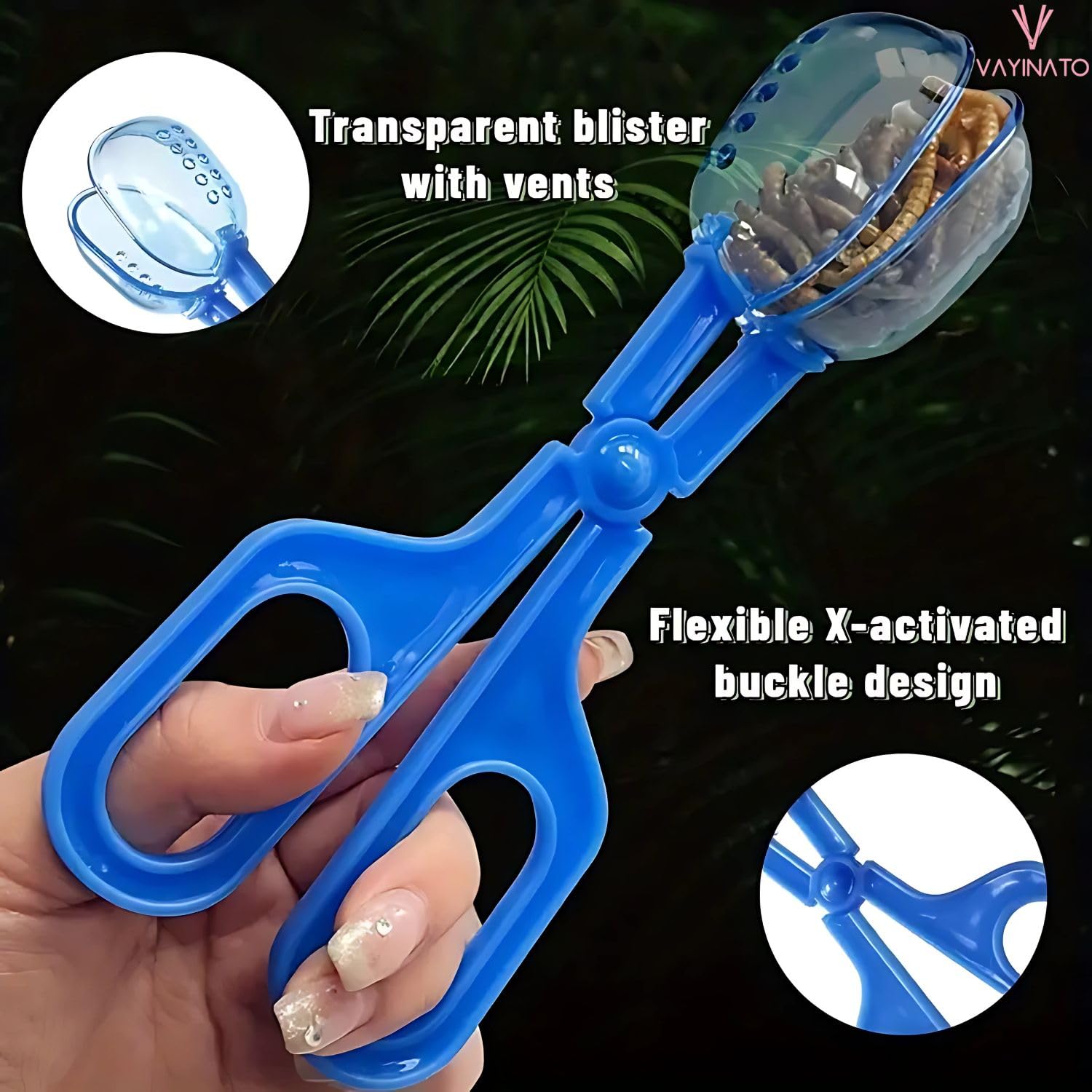 VAYINATO® 1pc Durable Plastic Reptile Feeding Clamps, Convenient Pet Feeding Clip for Breadworms and Insects for Tortoises, Lizards, Frogs, Spiders By Petzlifeworld 1