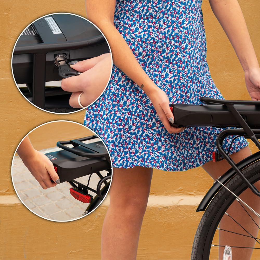 Cecotec Bicicleta Elettrica da Città City. Autonomia di 80 km, Batteria da 468 Wh, Sospensione Anteriore, Cambio Shimano a 6 Velocità e Doppio Freno a Disco.