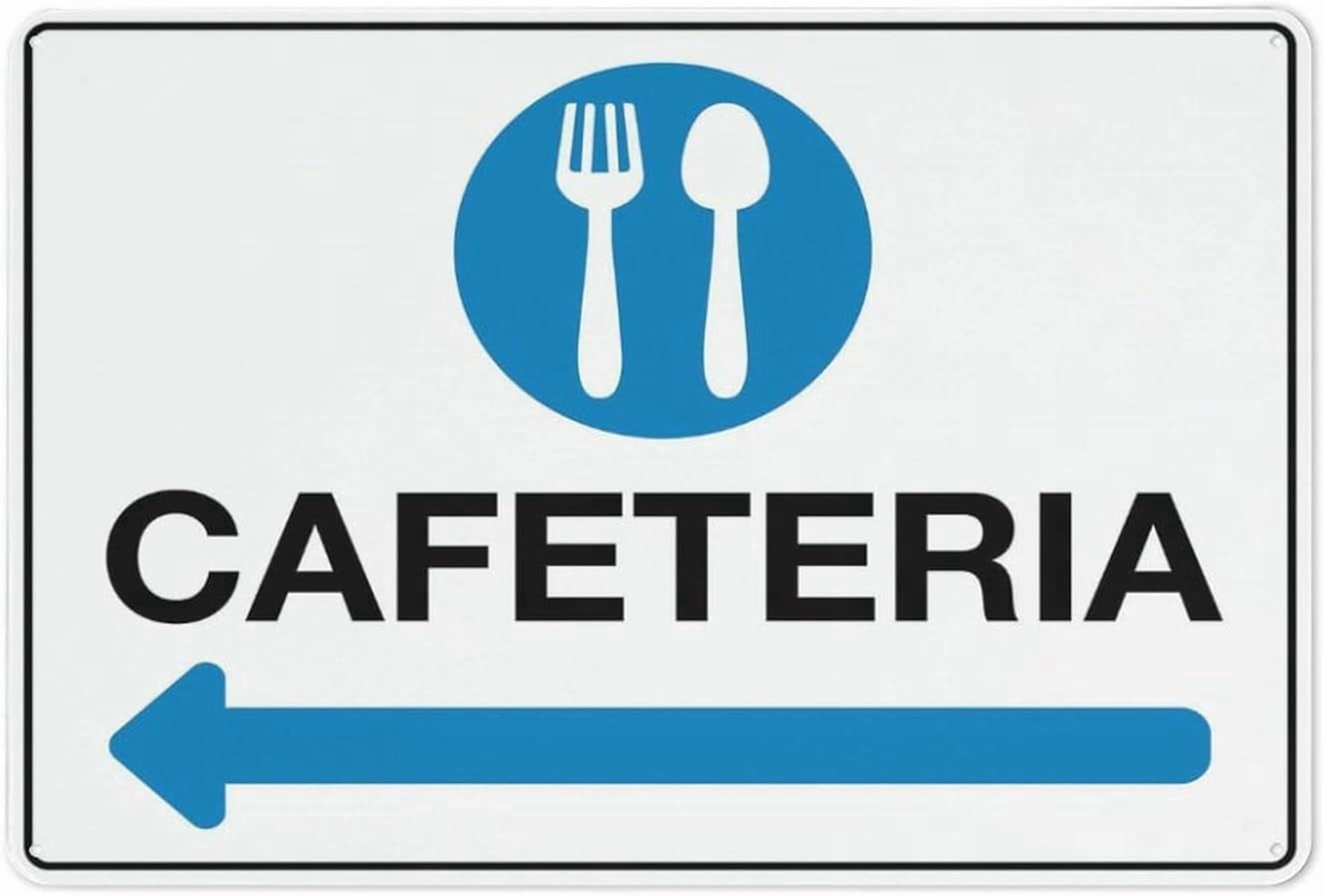 (2-Pack) Metal Tin Sign Cafeteria Left Arrow Sign 12X8 Inch Sign Great For Garden And Yard Wall Decor