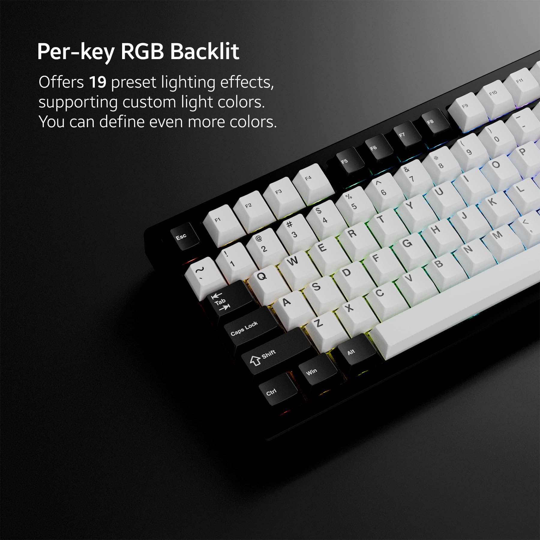 Chilkey ND75 Tastiera meccanica da gioco wireless al 75% in alluminio con schermo LCD, montaggio rapido, BT/2.4G/USB-C, tastiera nera personalizzata RGB sostituibile a caldo per Windows, MacOS