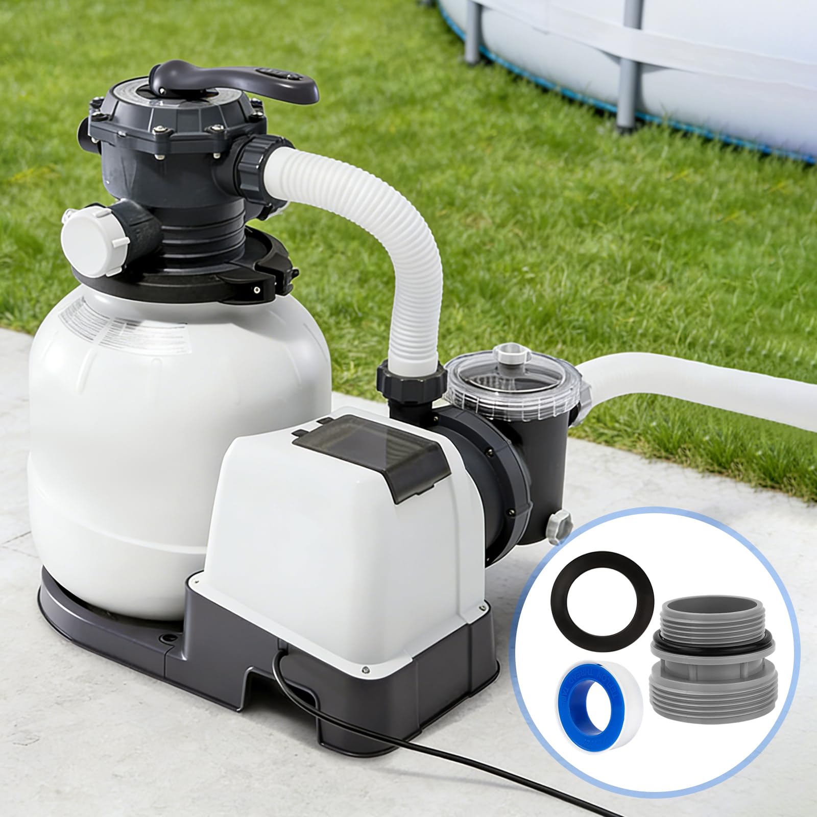 Zestaw adapterów do węża basenowego, adapter do węża basenowego, do węża 40 mm na 1 1/2 cala