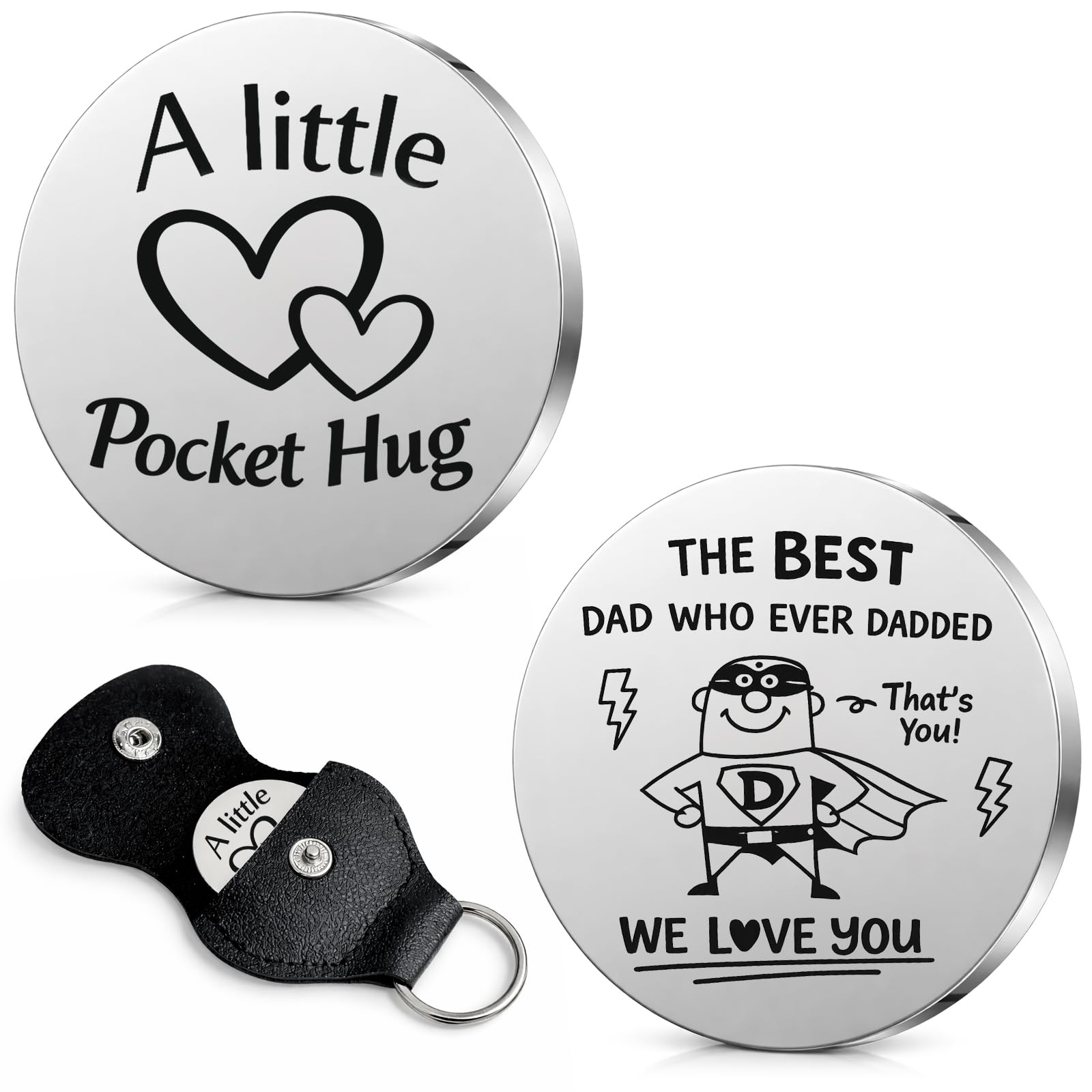 Yiscoko Men's Black Dad Gifts-Pocket Hug-Birthday Gift For Dad From Daughter-Father‘s Day Gifts From Daughter