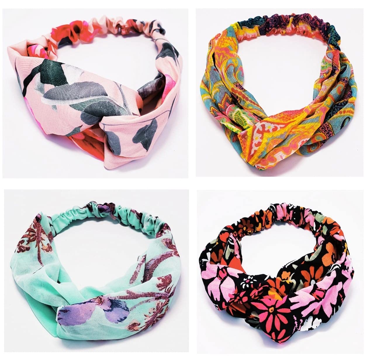 Generic premium class Turban Hairband/Headband Korean Style Fabric Cross Knot Stretchable With Elastic Solid Head Wraps Hairbands With Floral Print Hairband For Womens & Girls Pack of 4(Multicolor) (B097ZR5LFS) Amazon Price History, Amazon Price Tracker