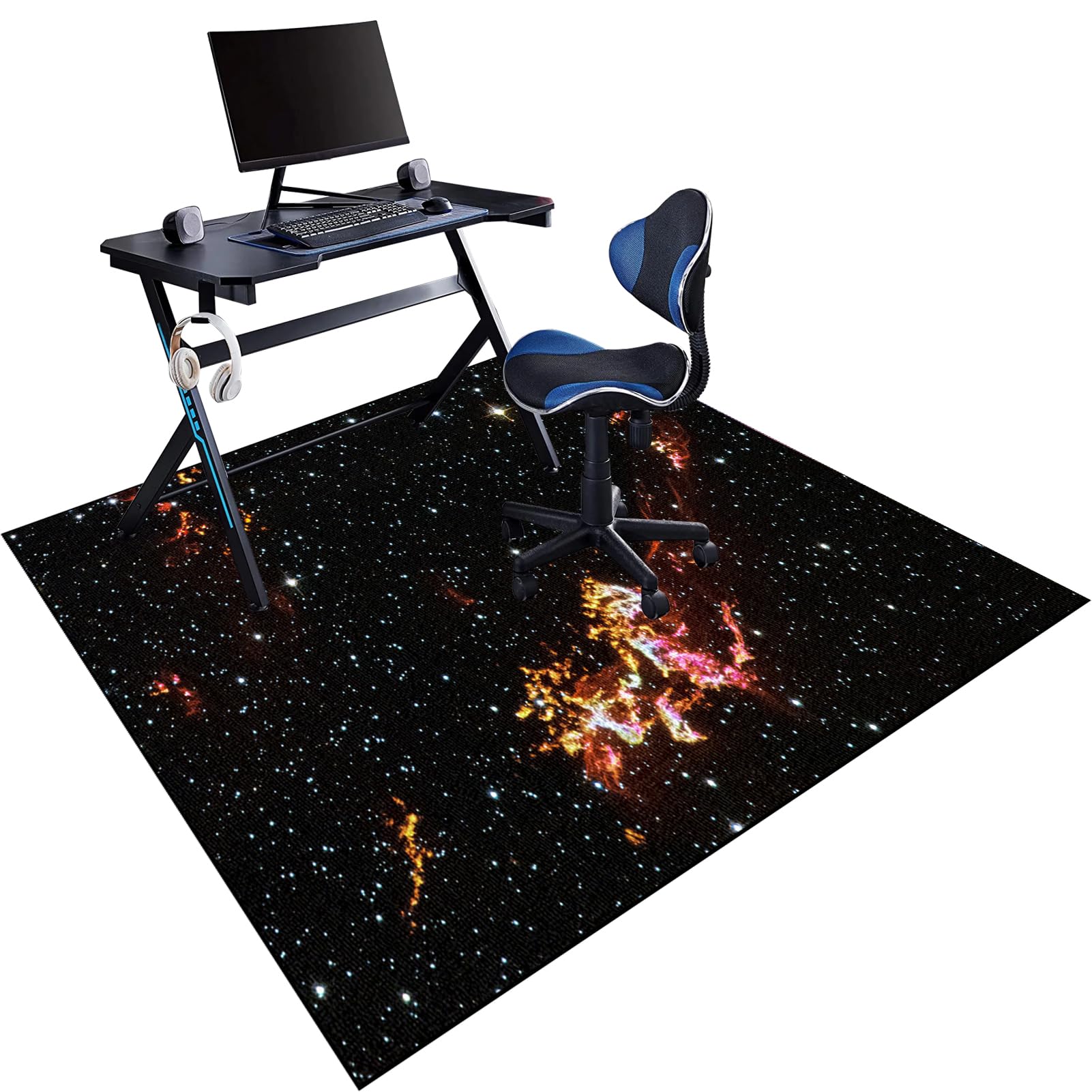 Tapis de Chaise à Rouler, Tapis de Chaise Gaming, Tapis Protection Sol Chaise Bureau, Tapis de Sol Bureau Tissu, Tapis de Sol pour Fauteuil, Tapis Antidérapant Sous Chaise de Bureau 180 x 250 cm