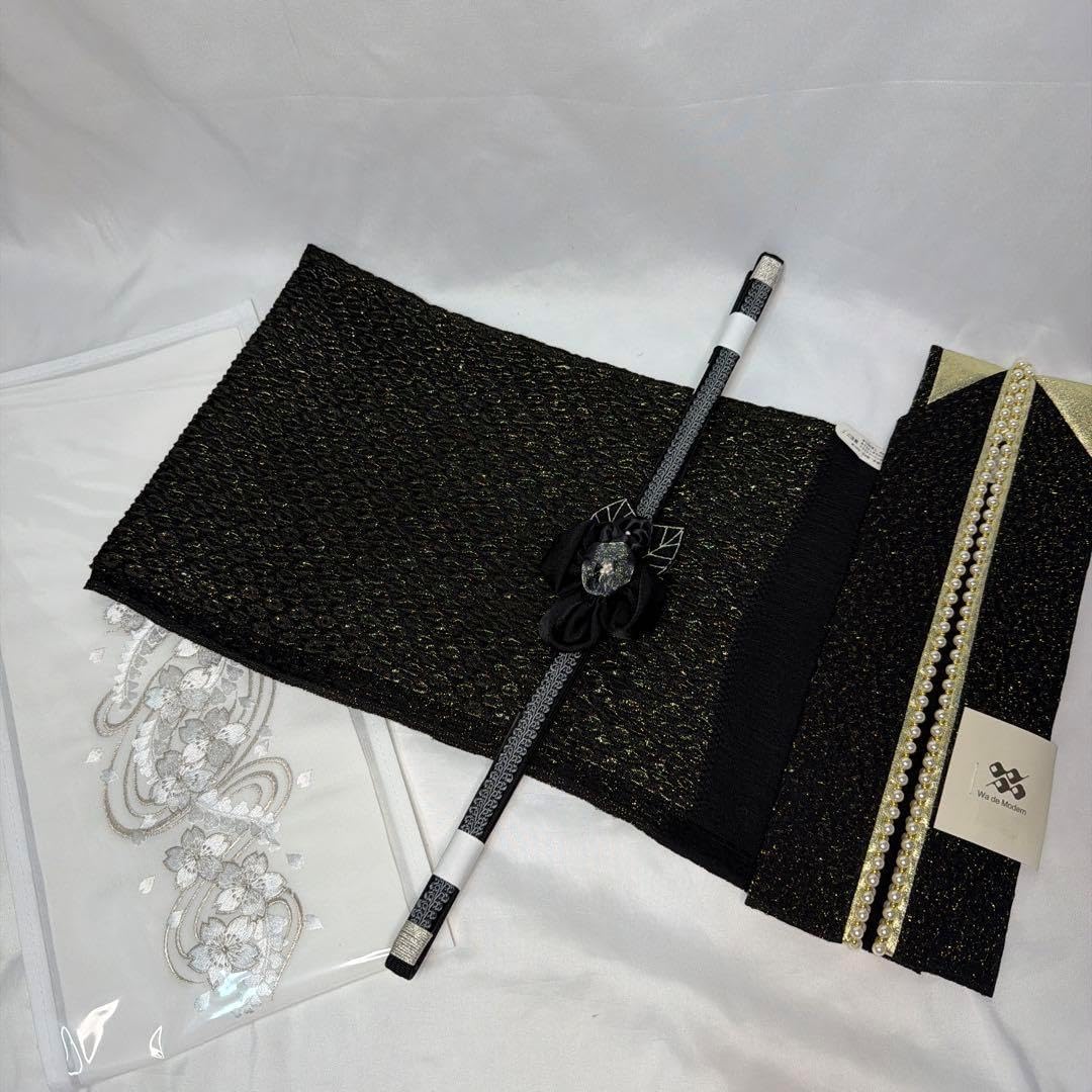 未着用 唐織 菊花 菊菱 袋帯 着物 032a p 未着用 市松模様 菊花 七宝