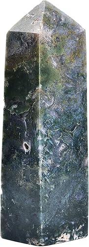 JIC Gem Varita de cristal de cuarzo extra grande natural, piedra de jade colorida, cristal curativo, obelisco de la torre, decoración de punto de