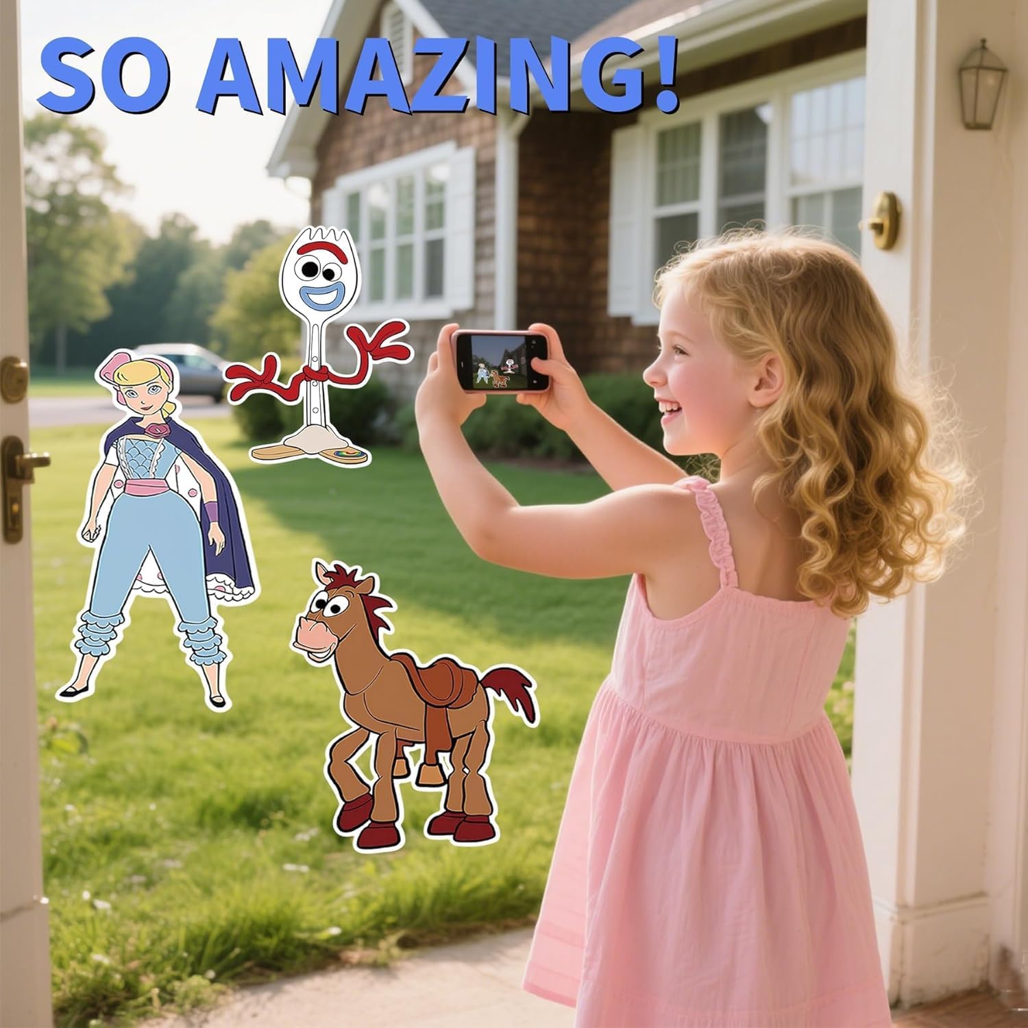 Toy Inspired Story Themed Happy Birthday Yard Signs,7PCS Party Set with Stakes, Outdoor Lawn Garden Decor for Birthday image 2