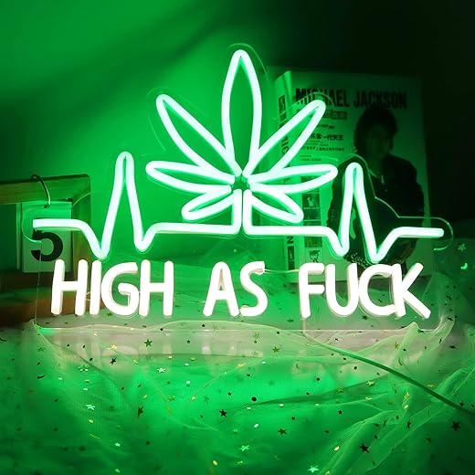 JFLLamp Leaf Weed Neon Signs LED Neon Lights Signs for Wall Decor Bedroom Suitable for Living Room Bar Game Room Hotel Birthday Party Restaurant Christmas Unique Gift for Lover 16 * 12 Inch(Green)