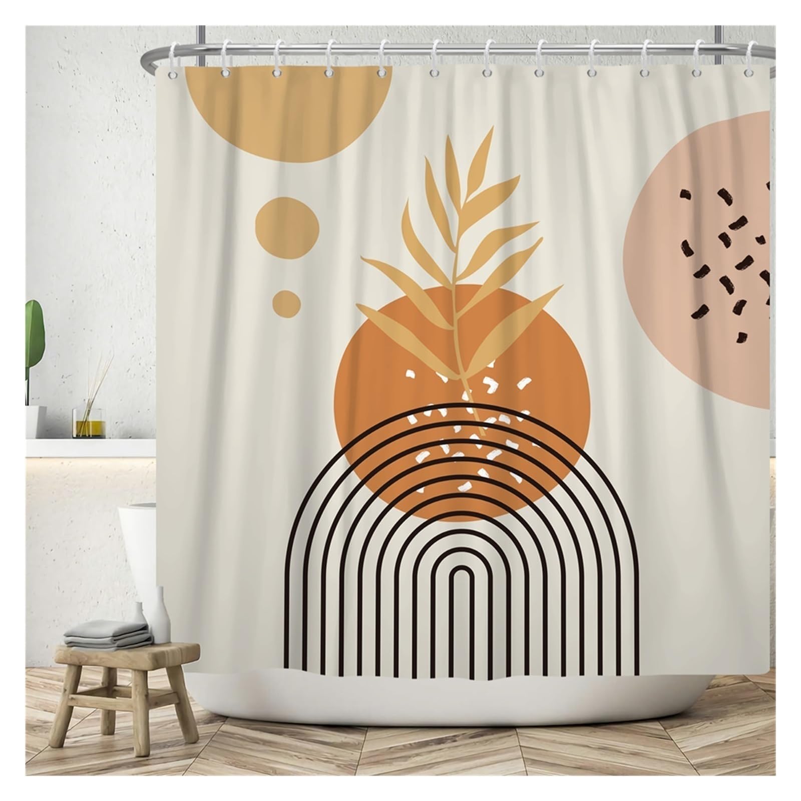Rideau douche de qualité supérieure en tissu polyester imperméable et art abstrait