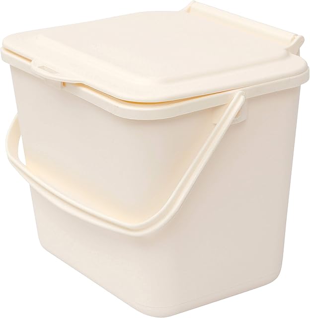 All-Green Cream Kitchen Compost Caddy/Food Recycling Waste Bin - 5 Litre (5L)