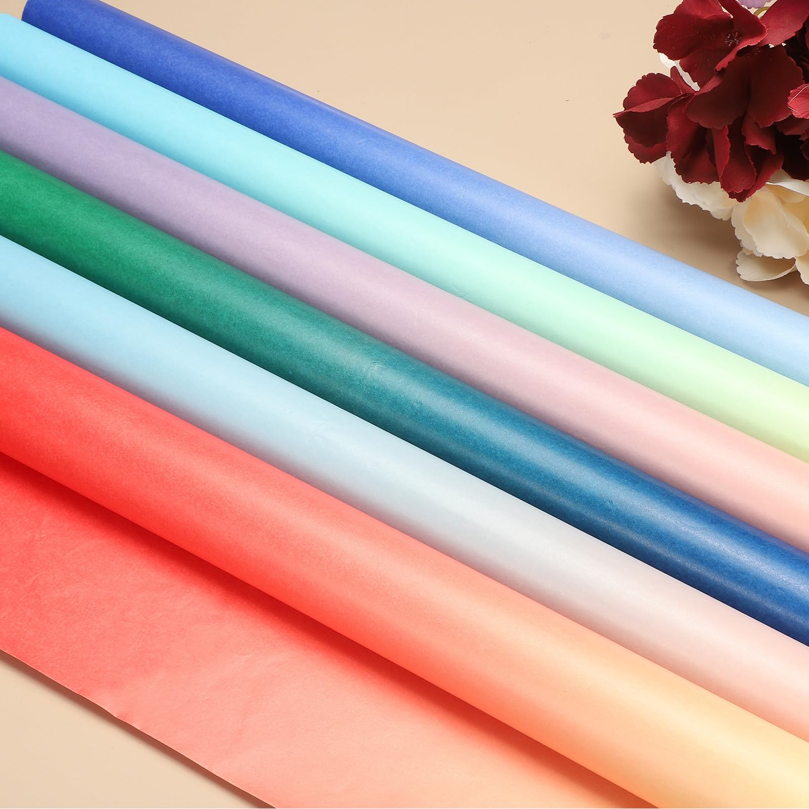 PATIKIL 60 Fogli Di Carta Velina Colorata All'ingrosso Per Sacchetti Regalo, 27.6x19.7" Carta Da Imballaggio A Gradiente Blu Verde Per Decorazioni Artigianali Feste Natale Riempitivo