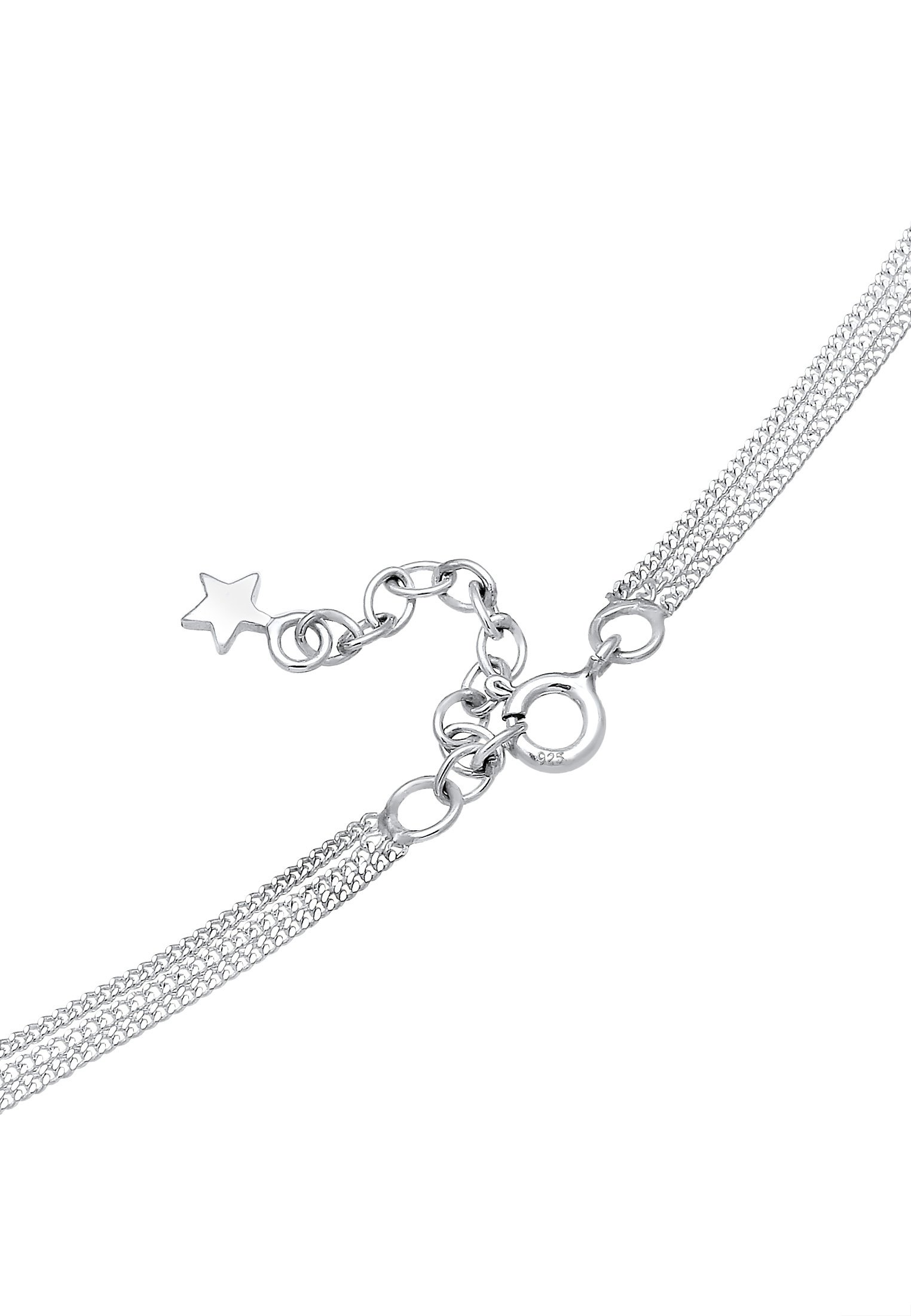Elli Halskette Damen Layer Look Mond Stern mit Kristallen 925 Silber