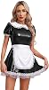 feeshow womens costume latex maid dress patent maid dress french maid uniform carnival costume nightdress party dress