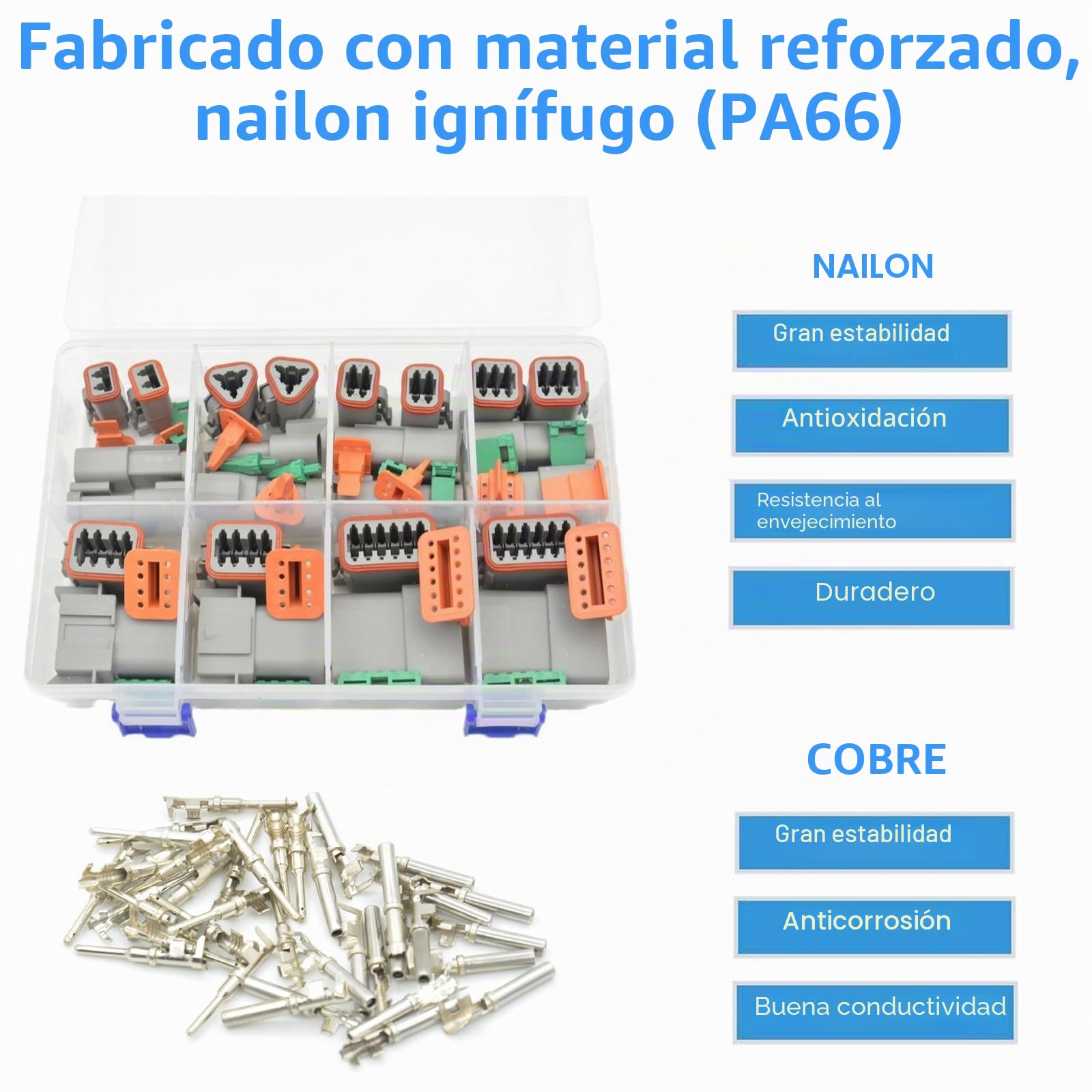Juego de 265 Conectores DT para Coche, 2/3/4/6/8/12 Pines Macho y Hembra Auto Conector de Cable Eléctrico a Prueba de Agua, Conector Eléctrico Impermeable 16-22 AWG Conector para Moto Camión Barcos