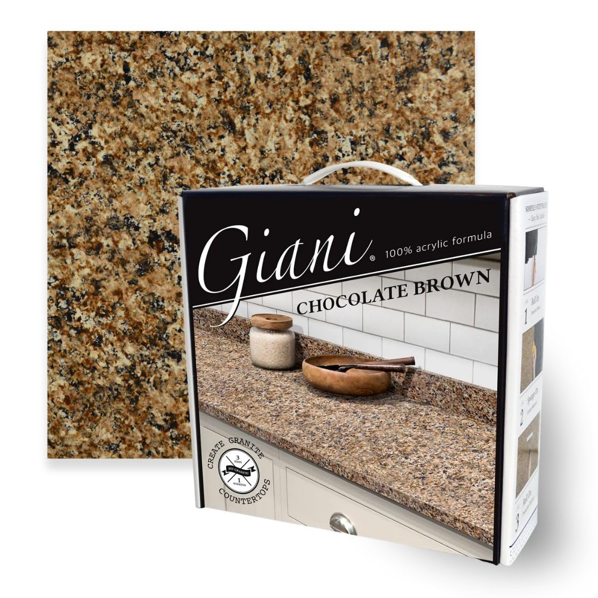 Granite Countertop Paint Kit 2.0-100% Acrylic (Chocolate Brown)
